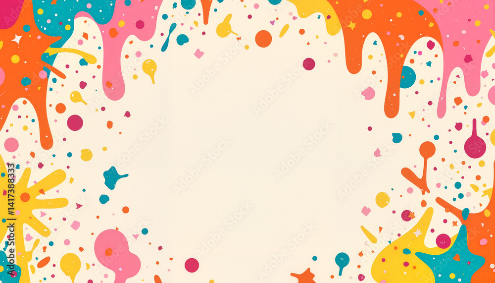 Colorful abstract splash background with vibrant paint drips Colorful abstract splash background with vibrant paint drips