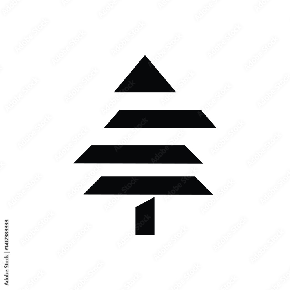 Fototapeta premium Christmas Tree Pictogram Pine tree icon vector