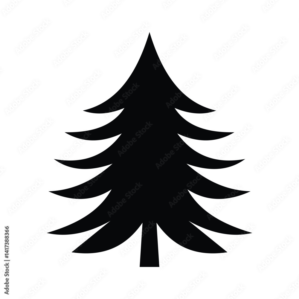 Fototapeta premium Christmas Tree Pictogram Pine tree icon vector