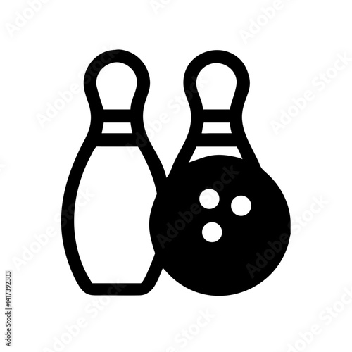 Icon of a bowling ball and pins representing the sport