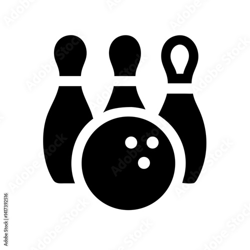 Icon of a bowling ball and pins representing the sport
