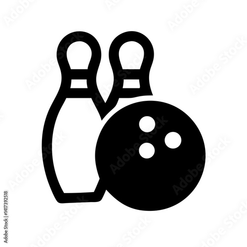 Icon of a bowling ball and pins representing the sport