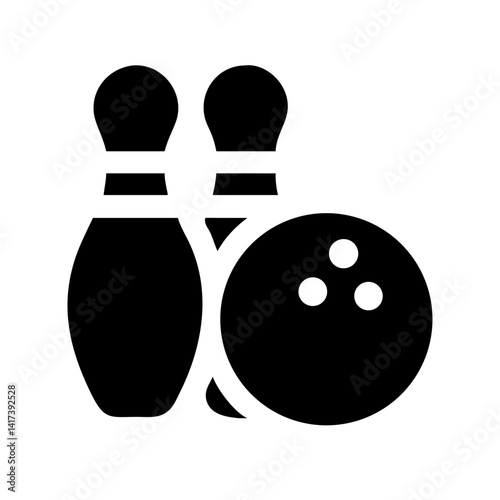 Icon of a bowling ball and pins representing the sport