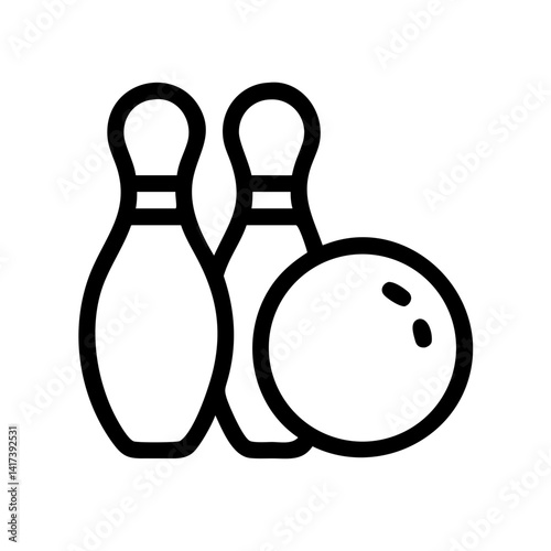 Icon of a bowling ball and pins representing the sport