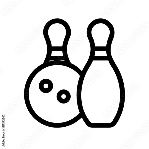 Icon of a bowling ball and pins representing the sport
