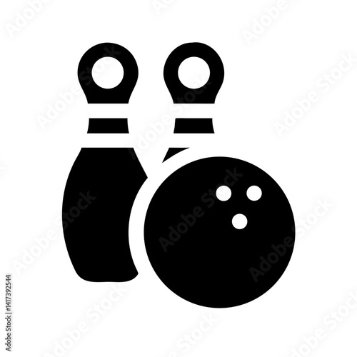 Icon of a bowling ball and pins representing the sport