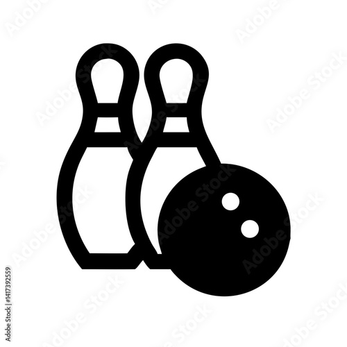 Icon of a bowling ball and pins representing the sport