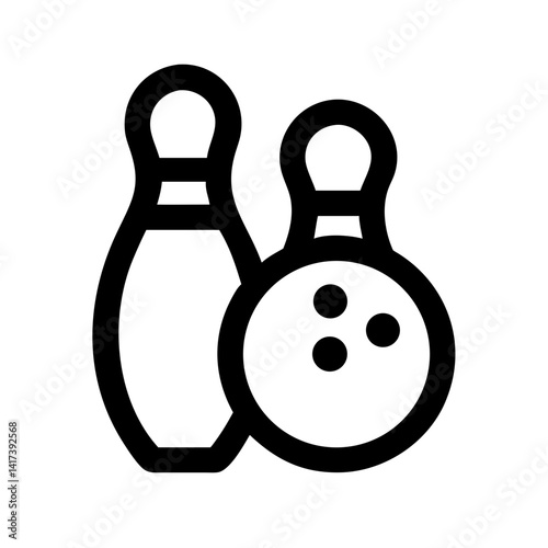 Icon of a bowling ball and pins representing the sport