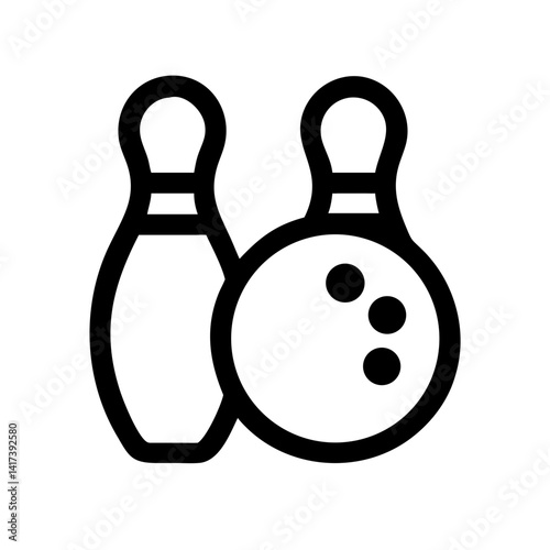 Icon of a bowling ball and pins representing the sport