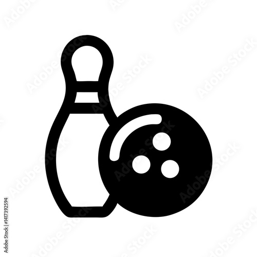 Icon of a bowling ball and pins representing the sport