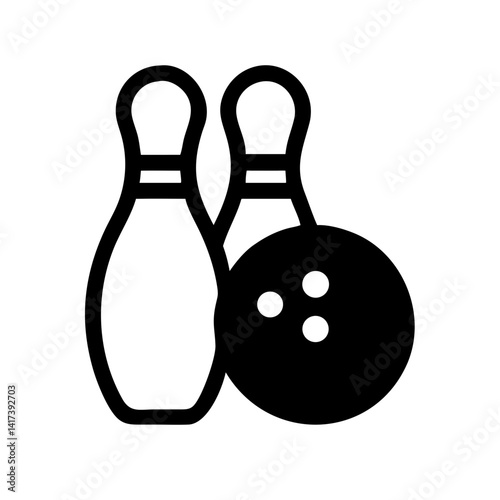 Icon of a bowling ball and pins representing the sport
