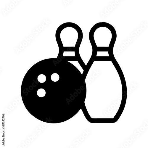 Icon of a bowling ball and pins representing the sport