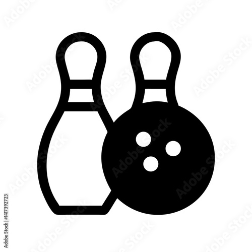 Icon of a bowling ball and pins representing the sport