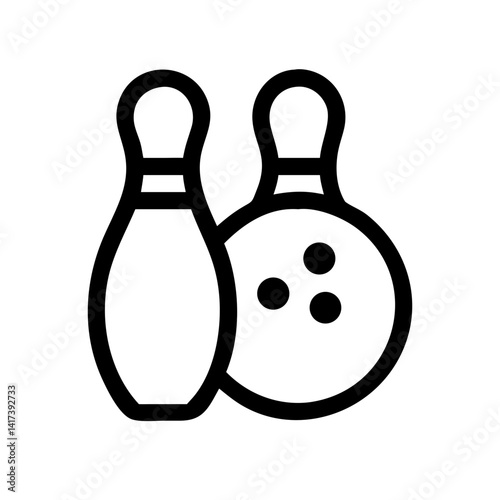Icon of a bowling ball and pins representing the sport
