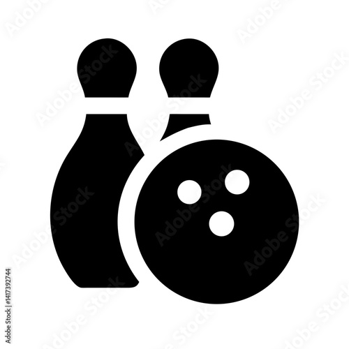 Icon of a bowling ball and pins representing the sport