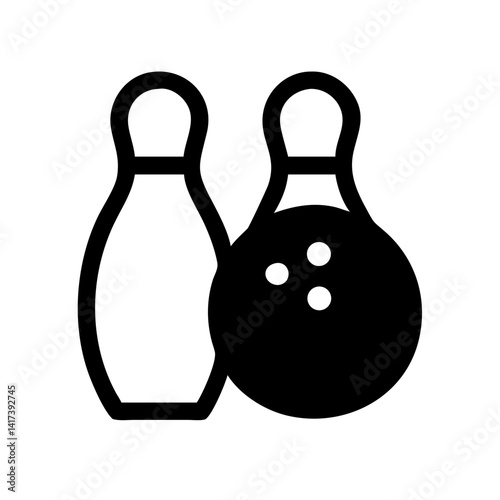 Icon of a bowling ball and pins representing the sport