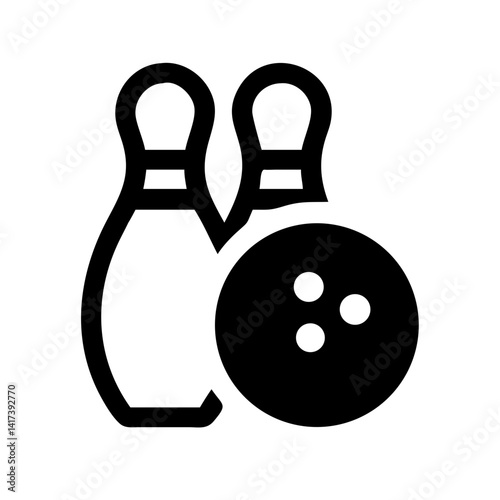 Icon of a bowling ball and pins representing the sport