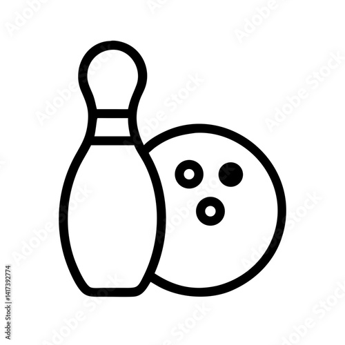 Icon of a bowling ball and pins representing the sport
