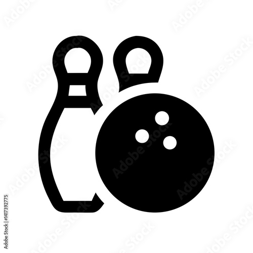 Icon of a bowling ball and pins representing the sport