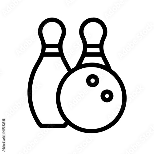 Icon of a bowling ball and pins representing the sport