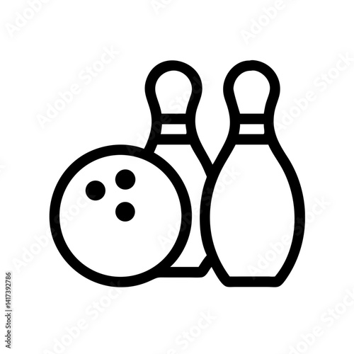 Icon of a bowling ball and pins representing the sport