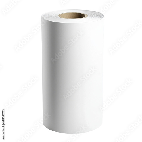 Rolled White Material isolated on PNG transparent background, cut out