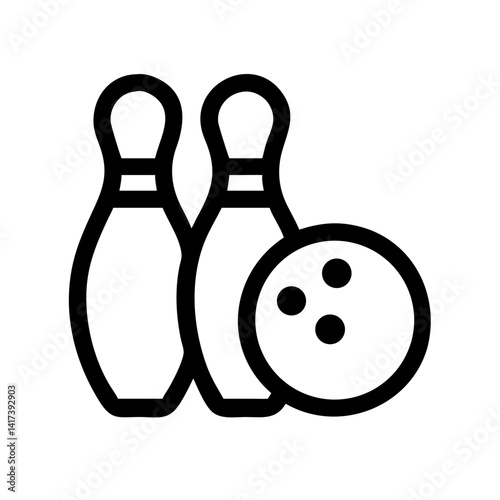 Icon of a bowling ball and pins representing the sport