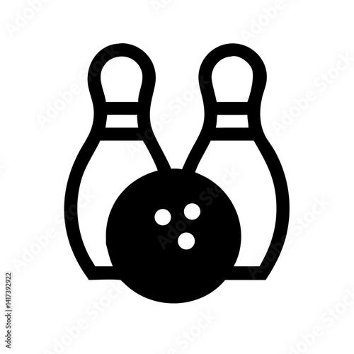 Icon of a bowling ball and pins representing the sport