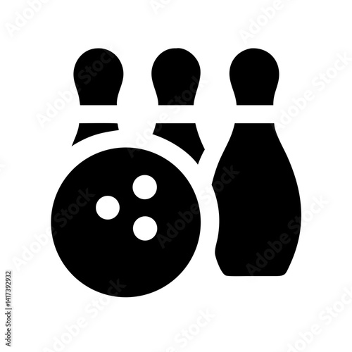 Icon of a bowling ball and pins representing the sport