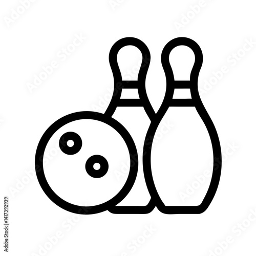 Icon of a bowling ball and pins representing the sport