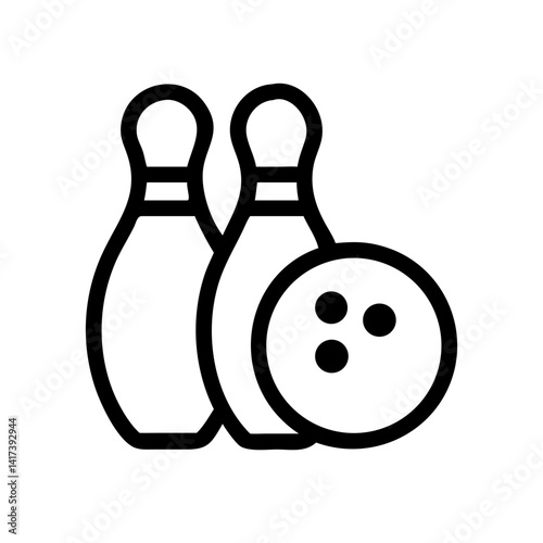 Icon of a bowling ball and pins representing the sport