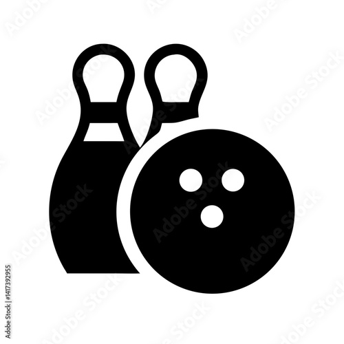 Icon of a bowling ball and pins representing the sport