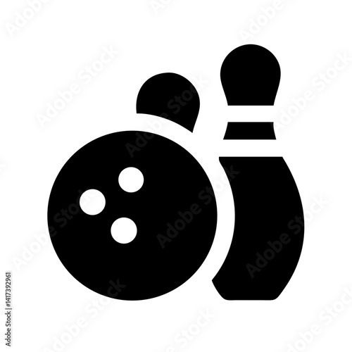 Icon of a bowling ball and pins representing the sport