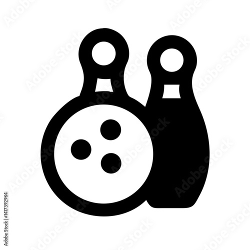 Icon of a bowling ball and pins representing the sport