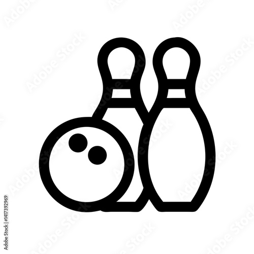 Icon of a bowling ball and pins representing the sport