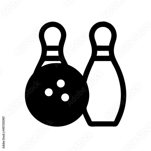 Icon of a bowling ball and pins representing the sport