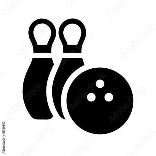 Icon of a bowling ball and pins representing the sport