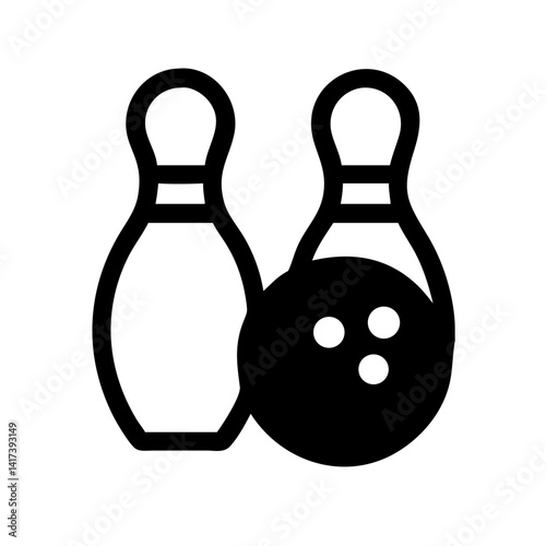 Icon of a bowling ball and pins representing the sport