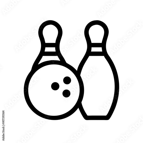 Icon of a bowling ball and pins representing the sport