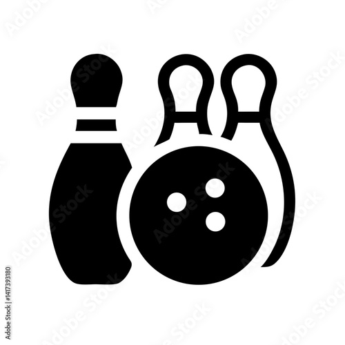 Icon of a bowling ball and pins representing the sport