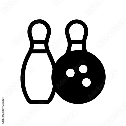 Icon of a bowling ball and pins representing the sport
