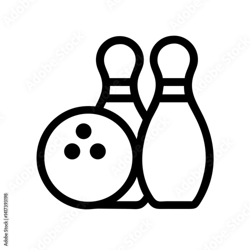 Icon of a bowling ball and pins representing the sport