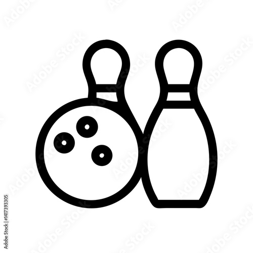 Icon of a bowling ball and pins representing the sport