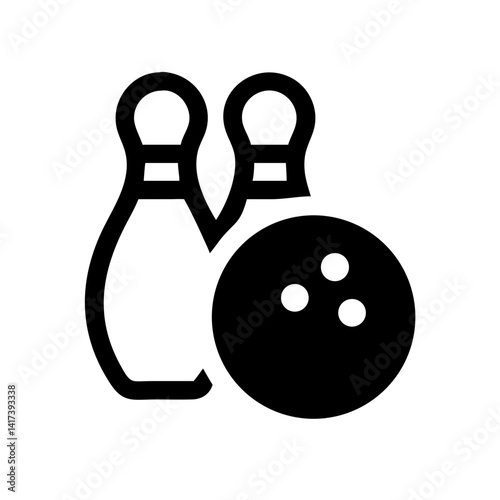 Icon of a bowling ball and pins representing the sport