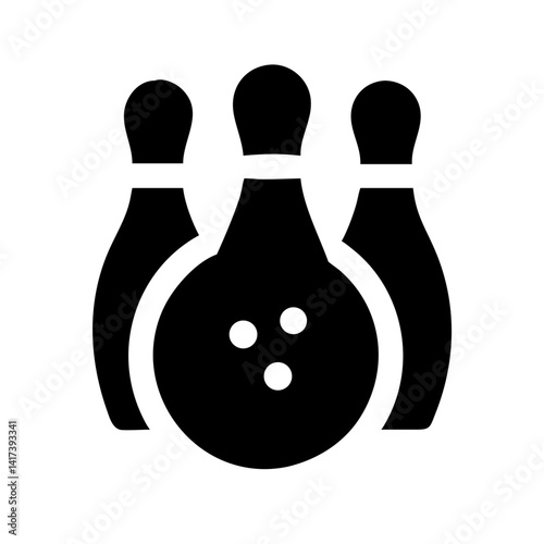 Icon of a bowling ball and pins representing the sport