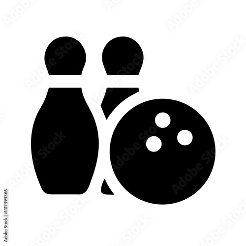 Icon of a bowling ball and pins representing the sport