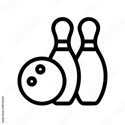 Icon of a bowling ball and pins representing the sport