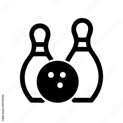 Icon of a bowling ball and pins representing the sport
