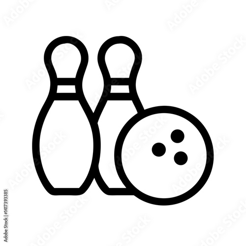Icon of a bowling ball and pins representing the sport