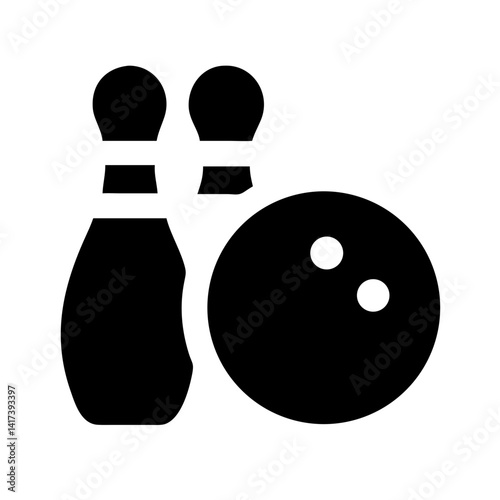Icon of a bowling ball and pins representing the sport